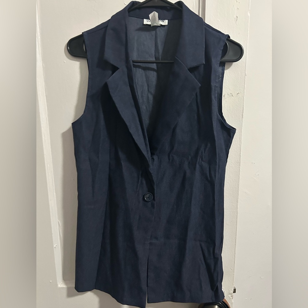 Sleeveless Navy Vest